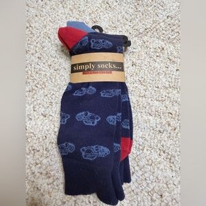 Men’s Navy Crew Socks with Red Toe - 2-Pack